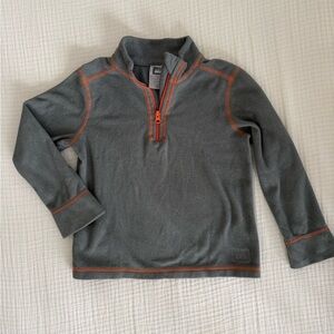 REI Kids Gray quarter zip with Orange Trim